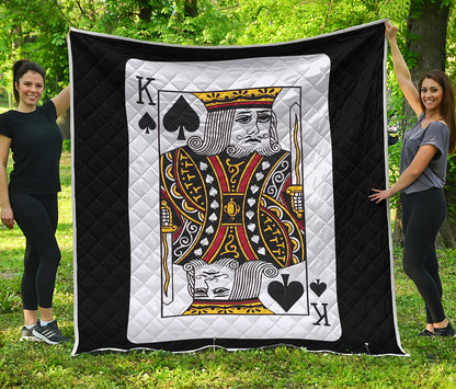 King Of Spades Playing Card Print Quilt