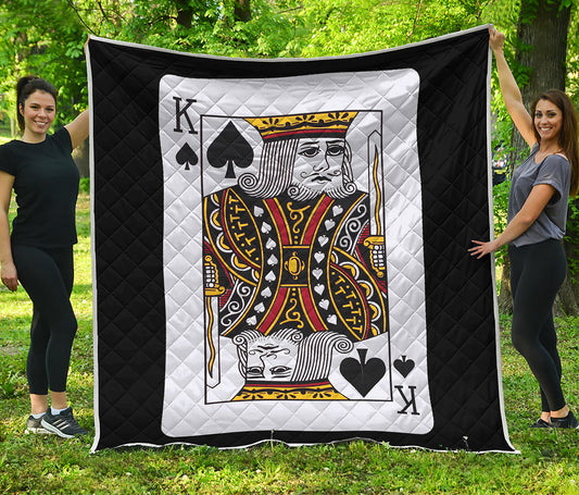 King Of Spades Playing Card Print Quilt