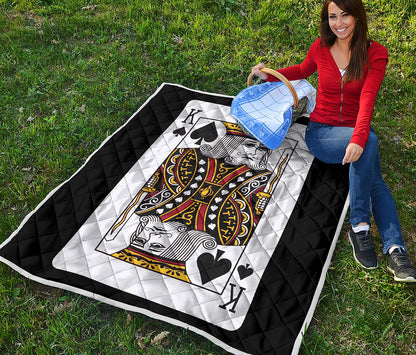 King Of Spades Playing Card Print Quilt
