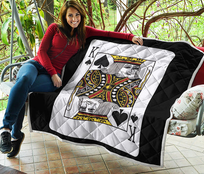 King Of Spades Playing Card Print Quilt