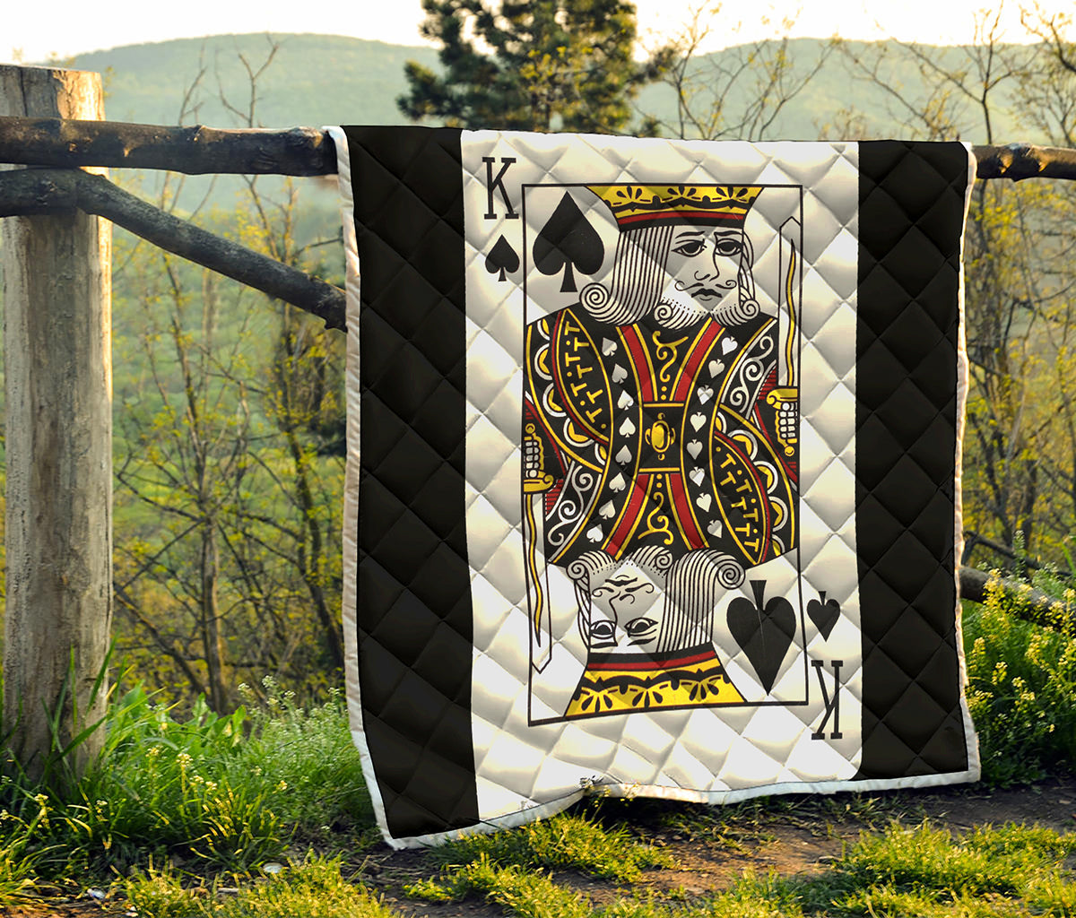 King Of Spades Playing Card Print Quilt