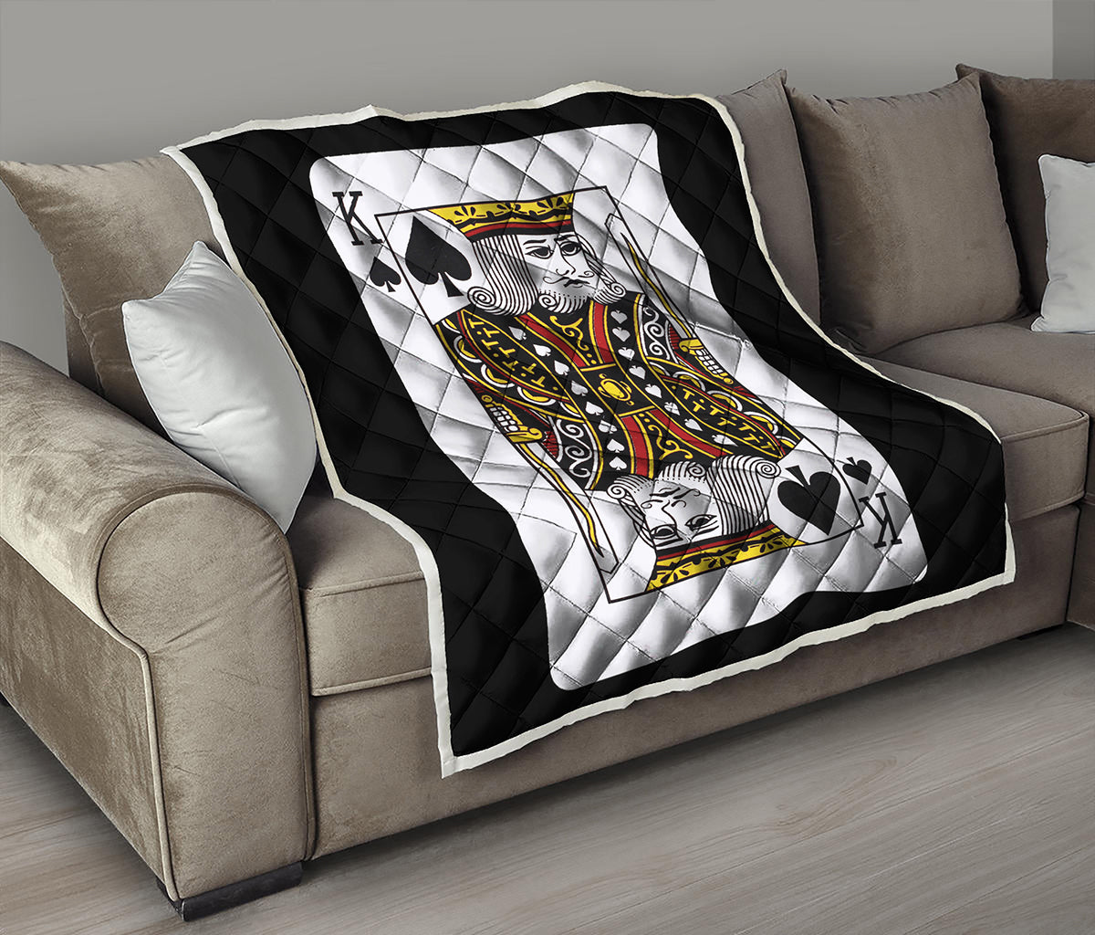 King Of Spades Playing Card Print Quilt