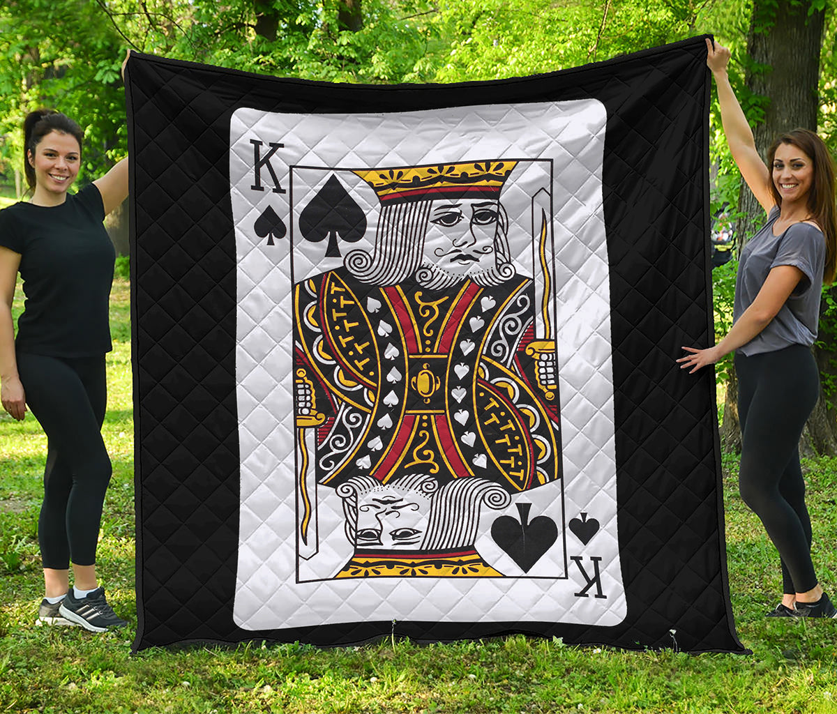King Of Spades Playing Card Print Quilt