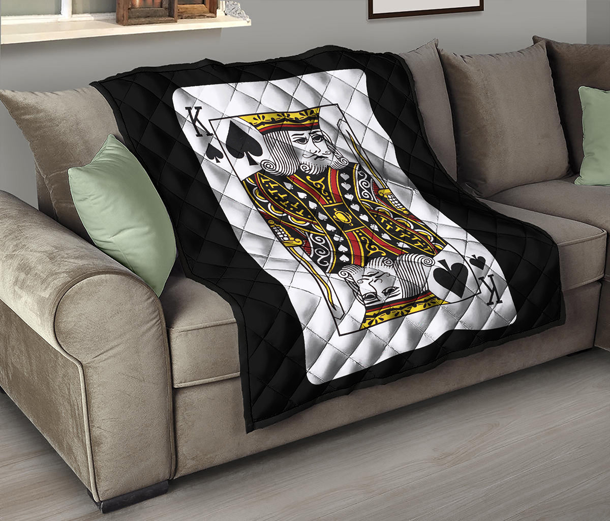 King Of Spades Playing Card Print Quilt