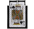 King Of Spades Playing Card Print Quilt Bed Set