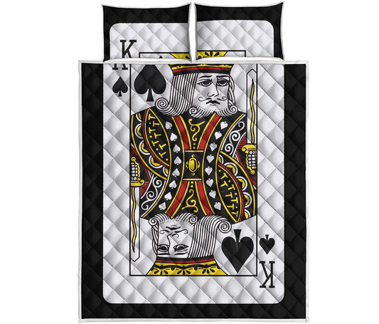 King Of Spades Playing Card Print Quilt Bed Set