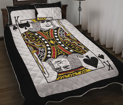 King Of Spades Playing Card Print Quilt Bed Set