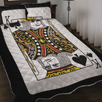 King Of Spades Playing Card Print Quilt Bed Set