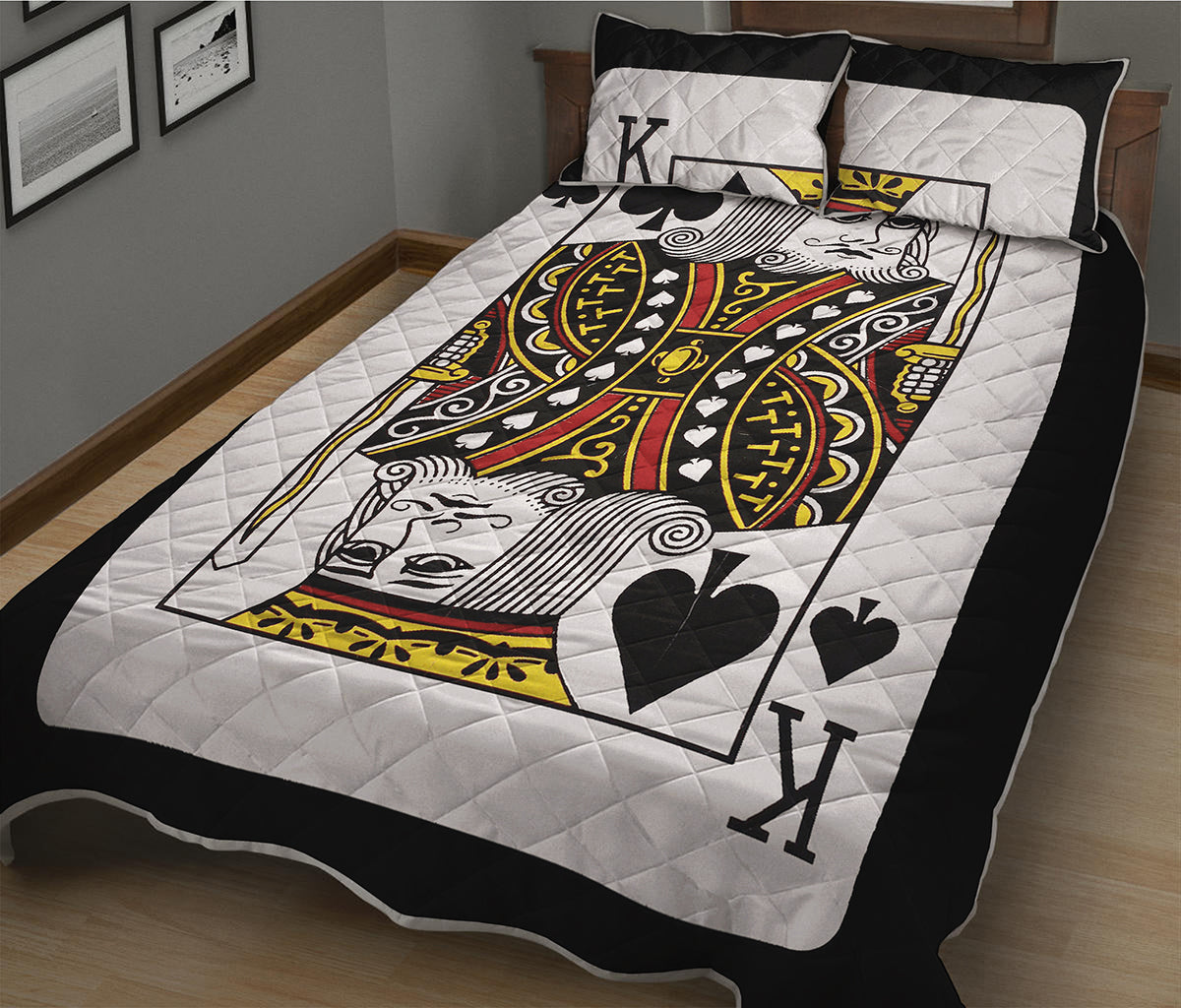 King Of Spades Playing Card Print Quilt Bed Set