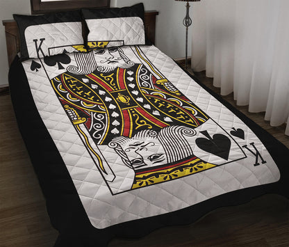 King Of Spades Playing Card Print Quilt Bed Set
