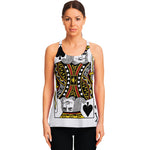 King Of Spades Playing Card Print Women's Racerback Tank Top