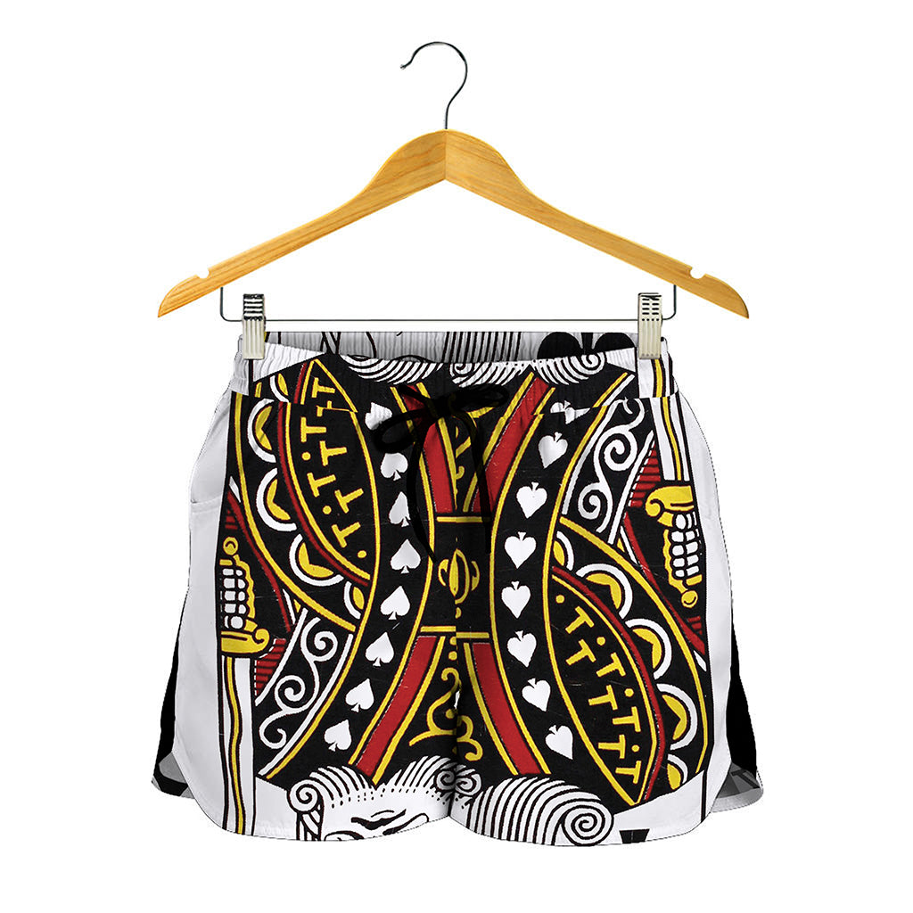 King Of Spades Playing Card Print Women's Shorts
