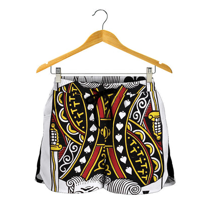 King Of Spades Playing Card Print Women's Shorts