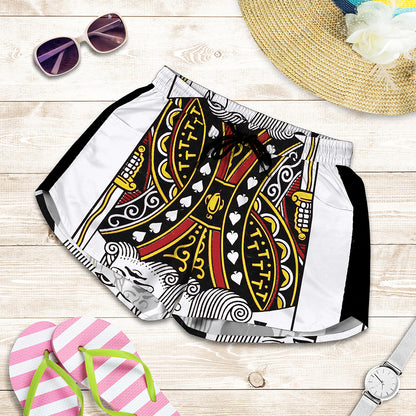King Of Spades Playing Card Print Women's Shorts