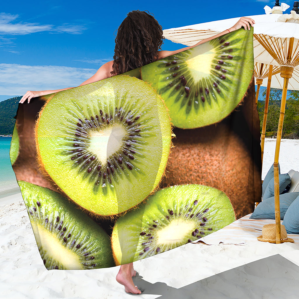 Kiwi 3D Print Beach Sarong Wrap