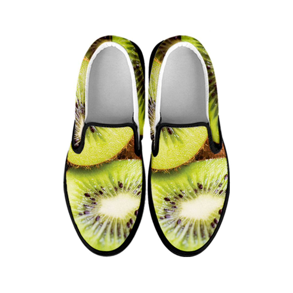 Kiwi 3D Print Black Slip On Shoes