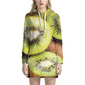 Kiwi 3D Print Pullover Hoodie Dress