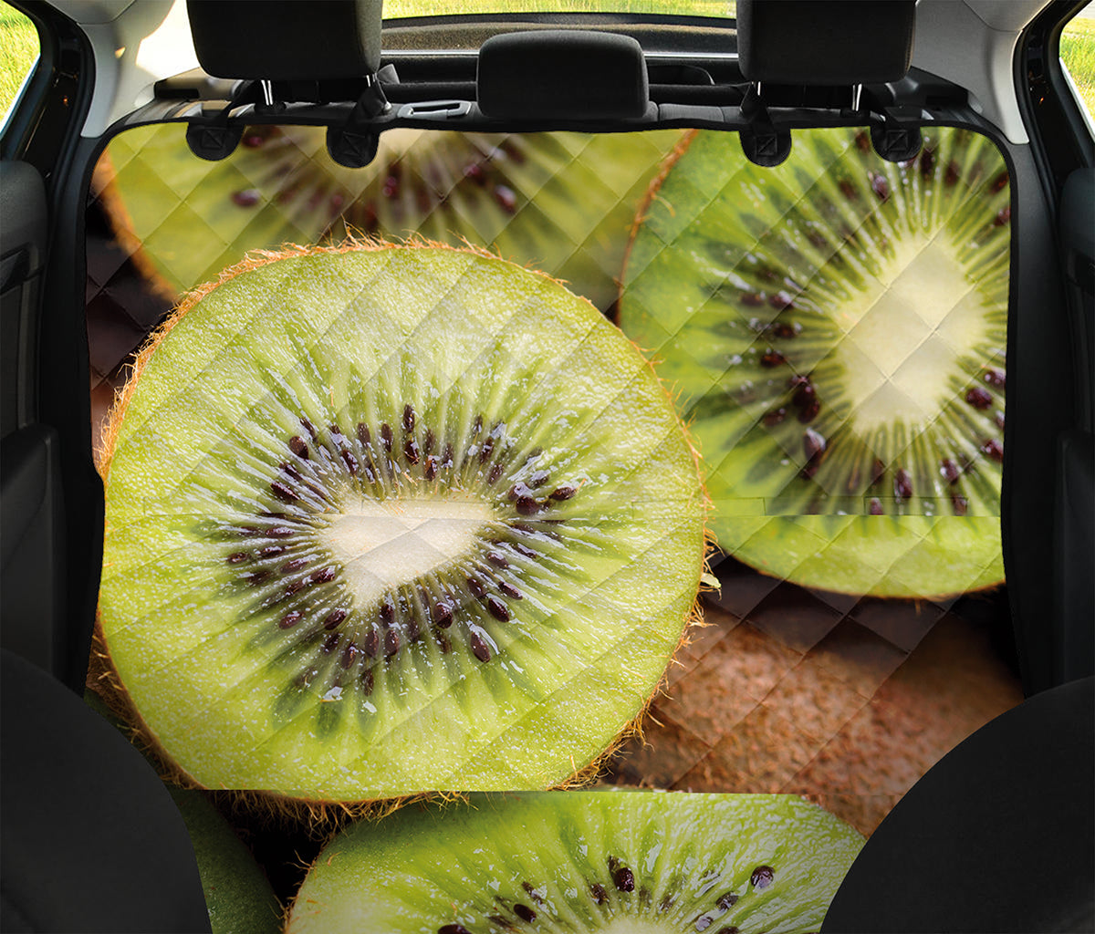 Kiwi 3D Print Pet Car Back Seat Cover