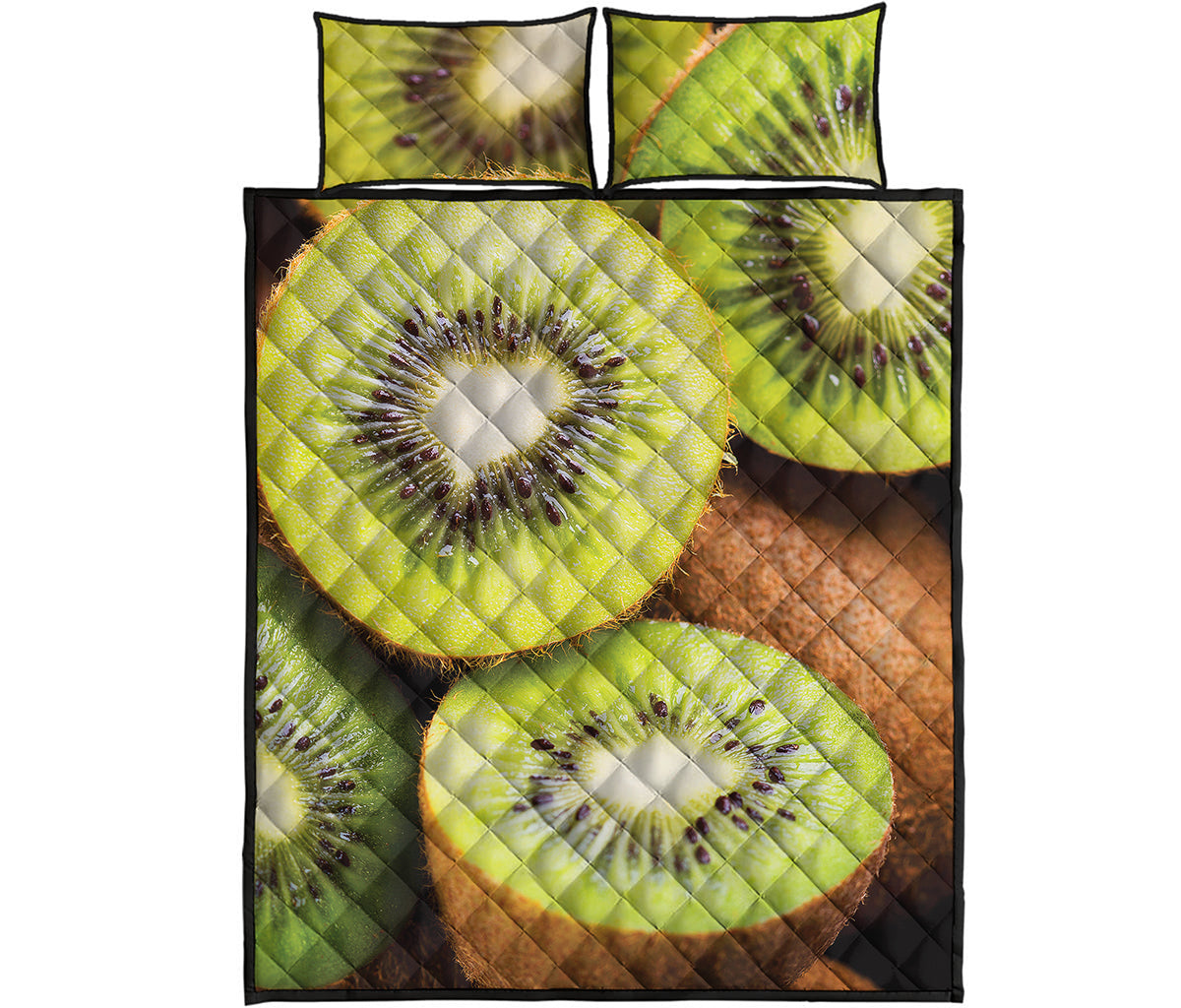Kiwi 3D Print Quilt Bed Set