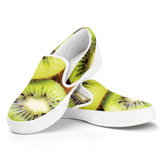 Kiwi 3D Print White Slip On Shoes