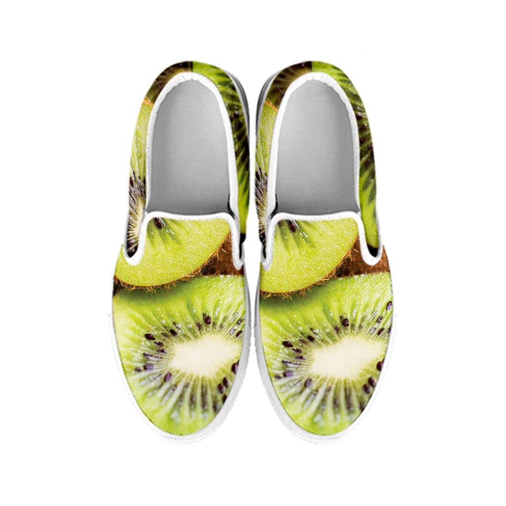 Kiwi 3D Print White Slip On Shoes