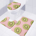 Kiwi Slices Pattern Print 3 Piece Bath Mat Set
