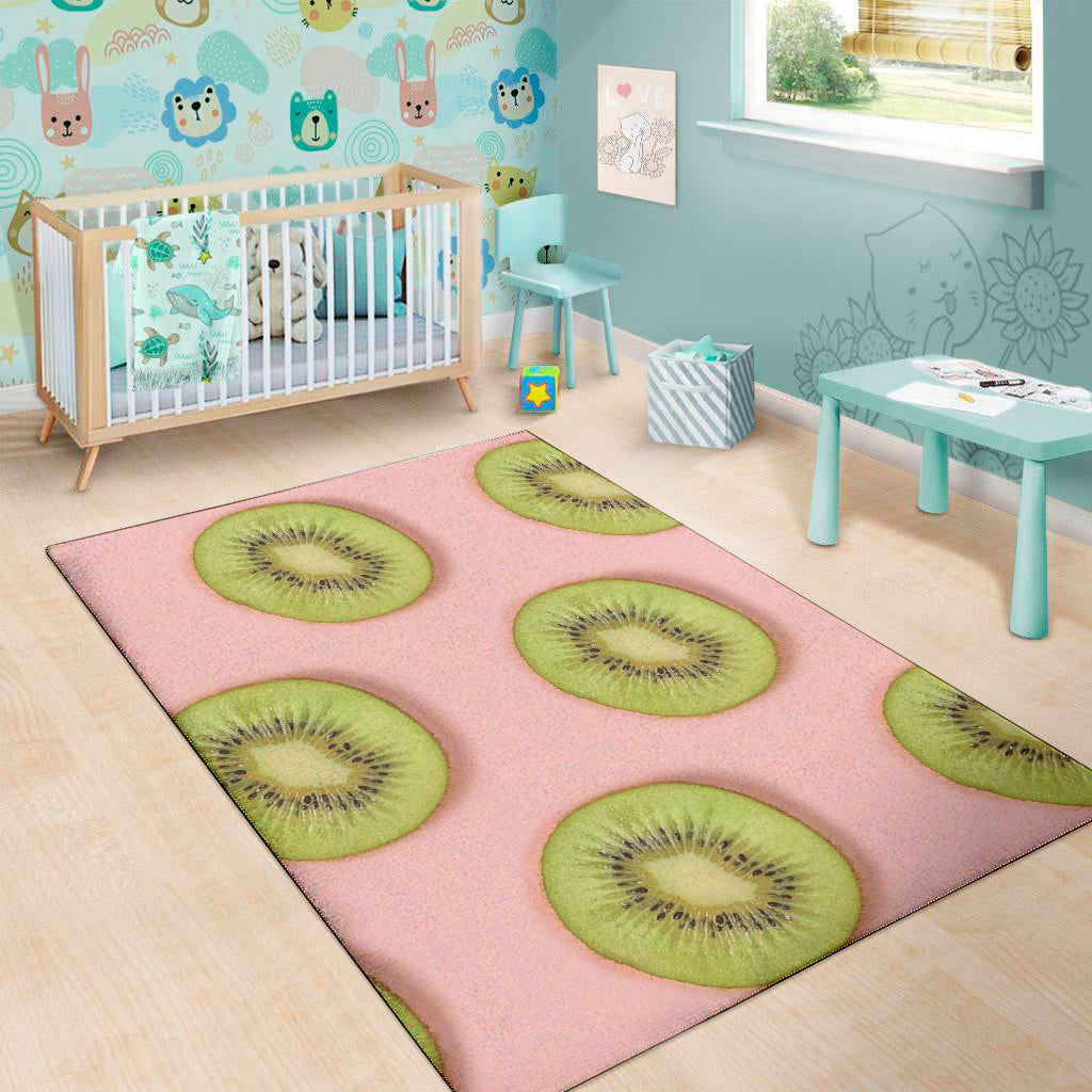 Kiwi Slices Pattern Print Area Rug
