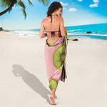 Kiwi Slices Pattern Print Beach Sarong Wrap