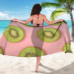 Kiwi Slices Pattern Print Beach Sarong Wrap