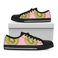 Kiwi Slices Pattern Print Black Low Top Sneakers