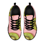 Kiwi Slices Pattern Print Black Sneakers