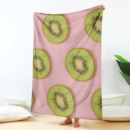 Kiwi Slices Pattern Print Blanket
