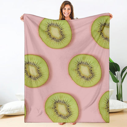 Kiwi Slices Pattern Print Blanket