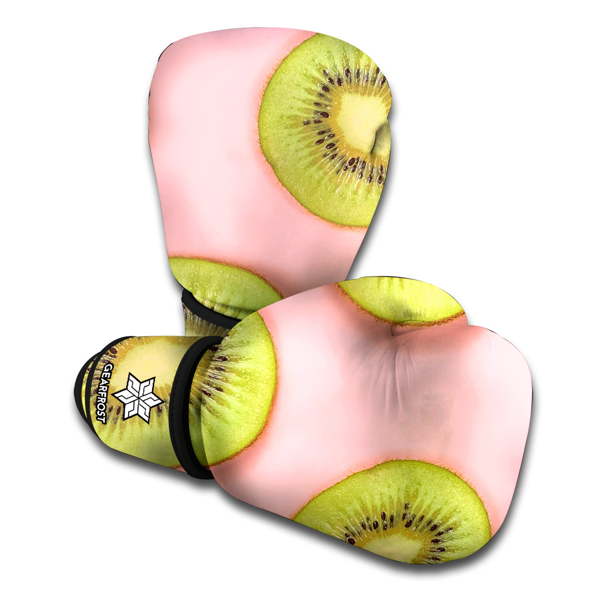 Kiwi Slices Pattern Print Boxing Gloves