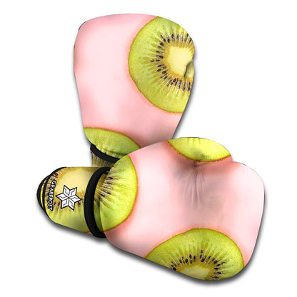 Kiwi Slices Pattern Print Boxing Gloves