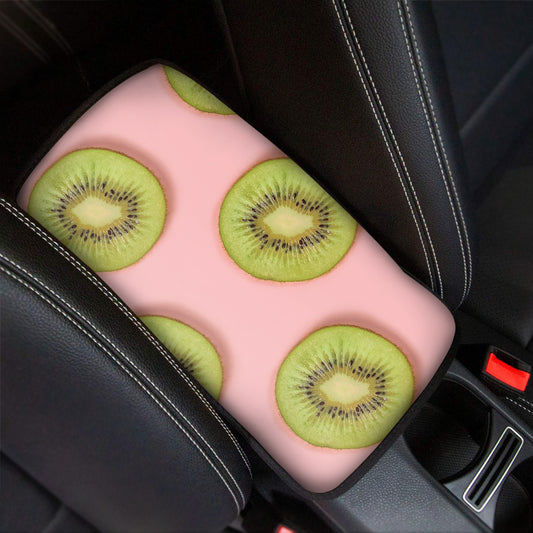 Kiwi Slices Pattern Print Car Center Console Cover