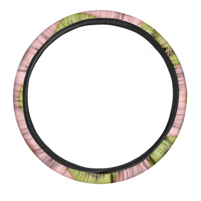 Kiwi Slices Pattern Print Car Steering Wheel Cover