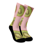 Kiwi Slices Pattern Print Crew Socks