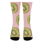 Kiwi Slices Pattern Print Crew Socks