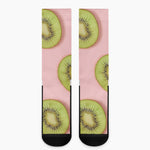 Kiwi Slices Pattern Print Crew Socks