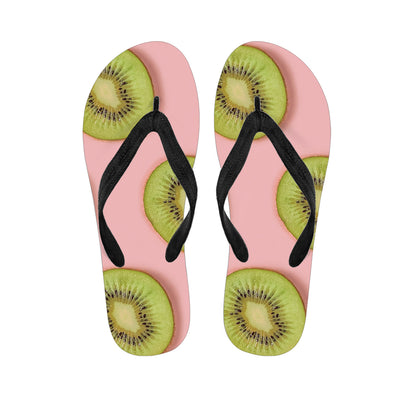 Kiwi Slices Pattern Print Flip Flops