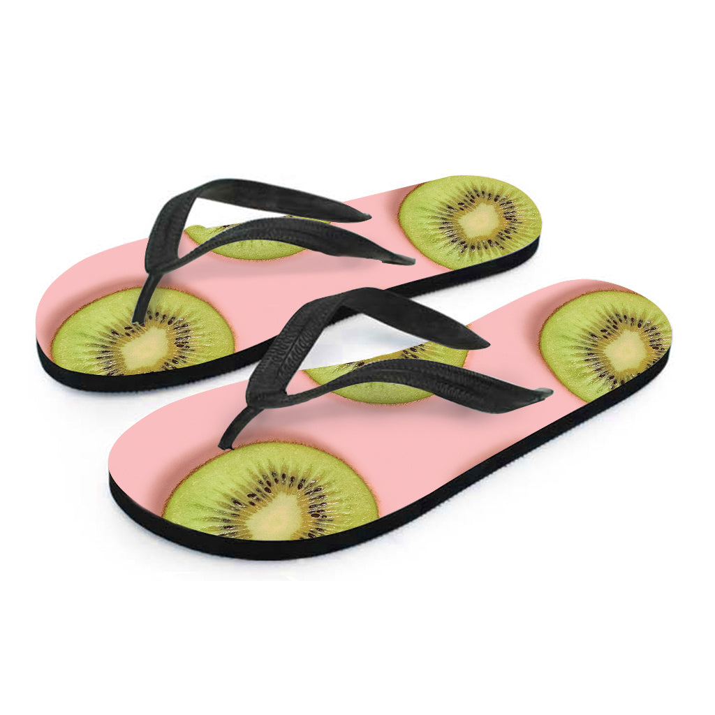 Kiwi Slices Pattern Print Flip Flops