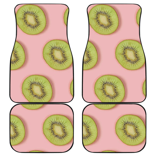 Kiwi Slices Pattern Print Front and Back Car Floor Mats
