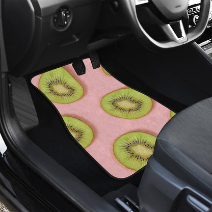 Kiwi Slices Pattern Print Front and Back Car Floor Mats