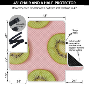 Kiwi Slices Pattern Print Half Sofa Protector