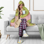 Kiwi Slices Pattern Print Hooded Blanket