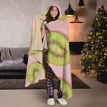 Kiwi Slices Pattern Print Hooded Blanket