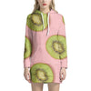 Kiwi Slices Pattern Print Hoodie Dress