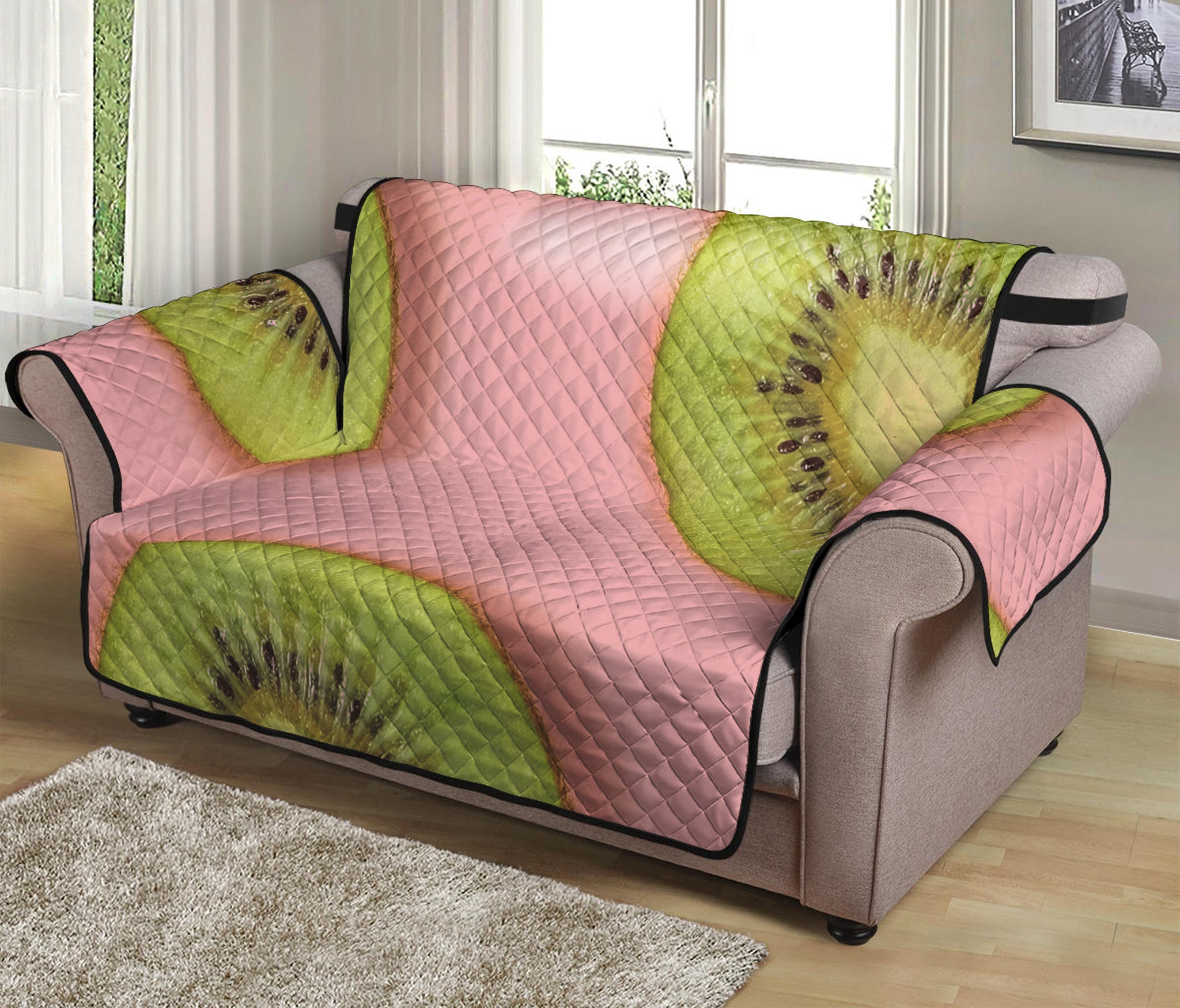 Kiwi Slices Pattern Print Loveseat Protector