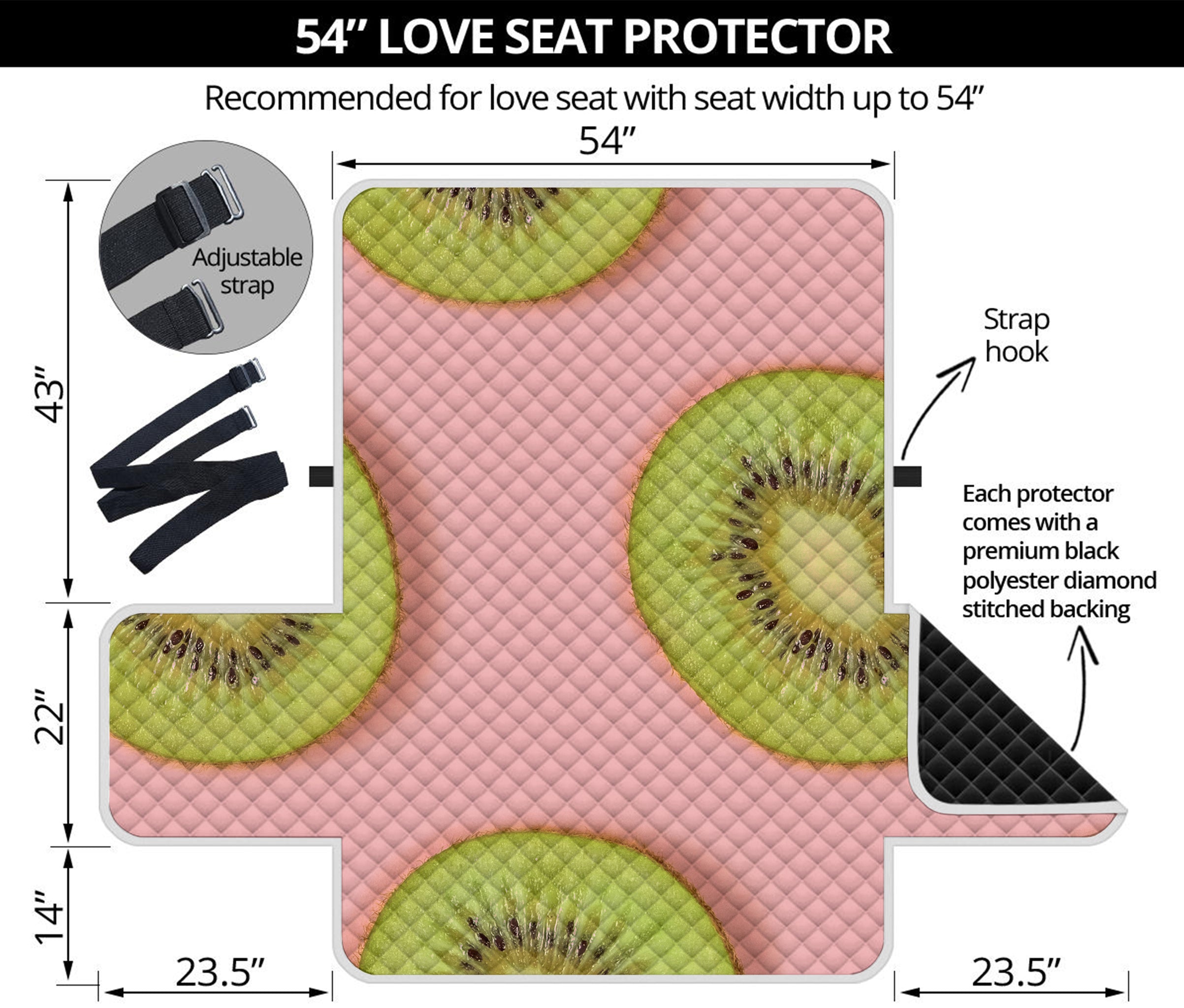 Kiwi Slices Pattern Print Loveseat Protector